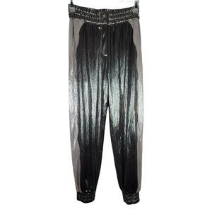 Retrofete Silver Metallic Pants Jogger Extra Small XS